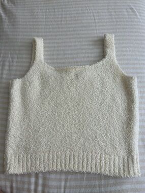 Cozy knit Cream Tank Top skims